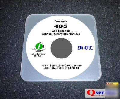 Tektronix tek 465 hi serials service + oprs manuals cd