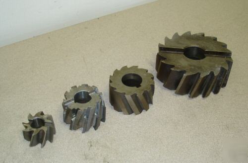 Set of 4 roughing cutters. shell mill. key slot drive.