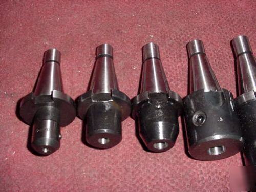 New (7) nmtb 30 taper end mill holders, 3/16 - 1