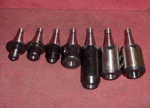 New (7) nmtb 30 taper end mill holders, 3/16 - 1