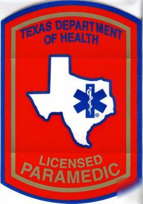 New brand texas paramedic sticker decals