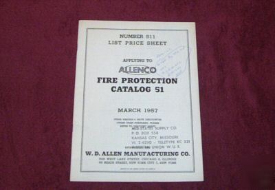 Rare 1957 allenco fire protection catalog 51 