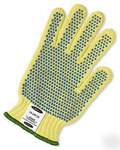 100% kevlar glove, heavyweight dotted two sides, large