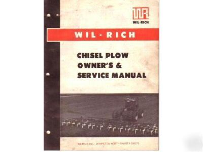 Wil-rich cpw series chisel plow owner's service manual