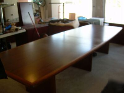 Walnut boat conference table 12' $3200.00