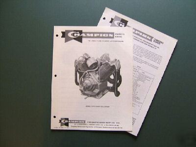 Champion r-70/R70 air compressor pump owner's guide