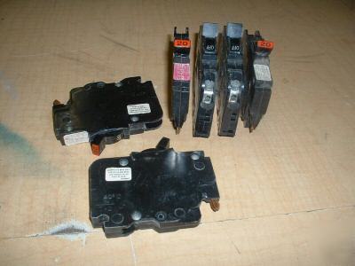 Federal pacific 20 amp breakers lot of 6