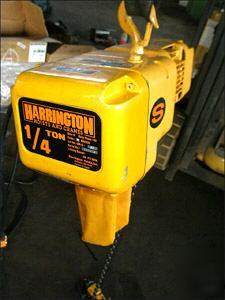 Harrington 1/4 ton electric chain hoist~ 500 lbs 