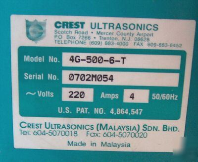 Crest ultrasonic 4G-500-6-T40KHZ with transducer module