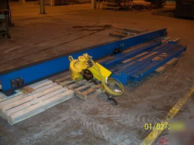 Liftech budgit 2 ton pneumatic hoist crane rail frame