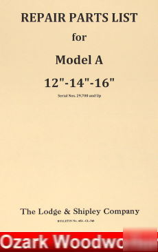 Lodge & shipley model a 12