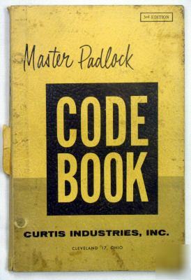 Master padlock locksmith key code book from curtis