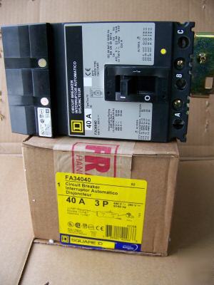 New square d FA34040 3POLE 40AMP 480V circuit breaker 