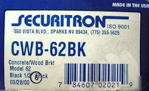 New - -securitron concrete/wood bracket cwb-62BK