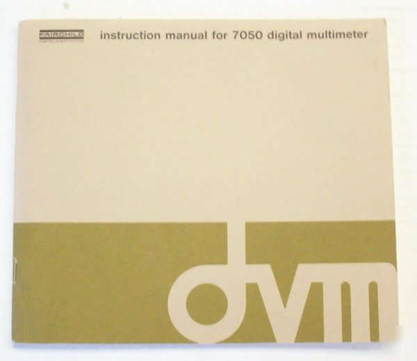 Fairchild 7050 digital multimeter instruction manual