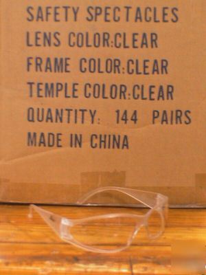 Lot of 144 erb boas clear safety glasses wholesale lot