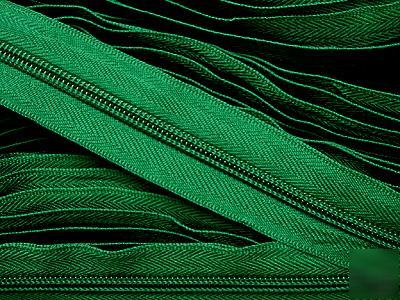 #5 nylon coil continuous zipper chain 20YD (878) green
