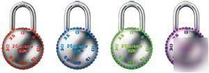 Combination lock glo spheroâ„¢ master lock asst. colors