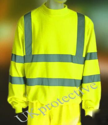 Hi vis viz yellow sweatshirt, sweat, workwear - medium