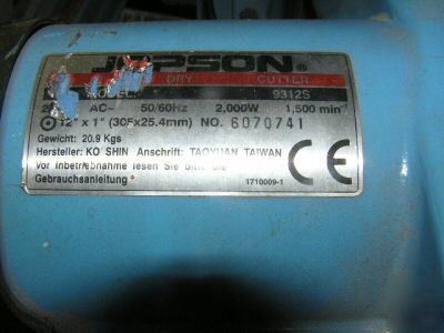 Jepson dry cutter 9312S/240V /little use /carbide tipp