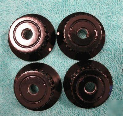 Tektronix oscilloscope knobs black 1 3/8 with thu shaft