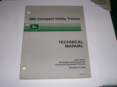 John deere 990 compact utility technical manual