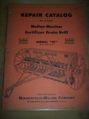 Moline monitor fertilizer grain drill model pf catalog