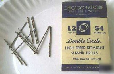New chicago-latrobe #54 jobber length drill bits 12PACK
