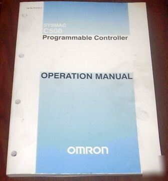 Omron sysmac C500 plc - programming/operation manual