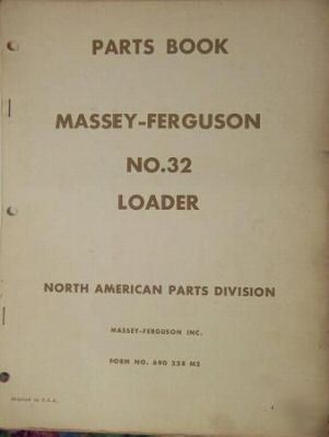 1958 massey ferguson 32 loader parts manual