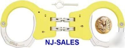 New asp police hinged yellow handcuffs ( )