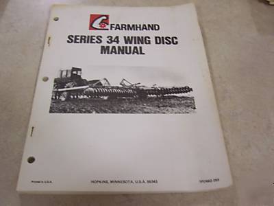 Farmhand series 34 wing disc manual