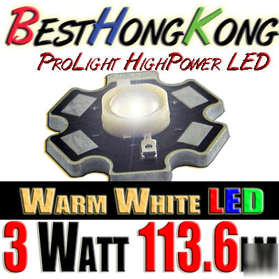 High power led set of 100 prolight 3W warm white 114LM