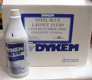 1 case of dykem steel blue layout fluid