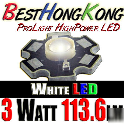 High power led set of 1000 prolight 3W white 113.6 lm