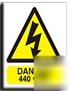 440 volts sign-adh.vinyl-200X250MM(wa-029-ae)