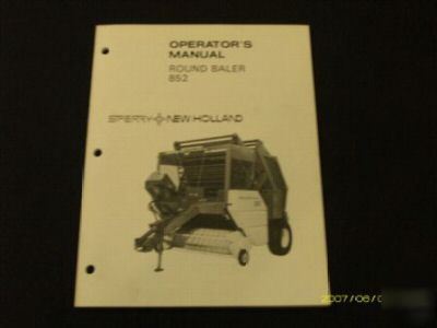 New holland 852 round baler operators manual