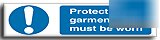Prot. garm.mb worn sign-s. rigid-300X75MM(ma-081-rj)