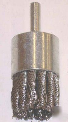 New 3 end knot cup brushes 1 1/8 x 1/4 wire brush 