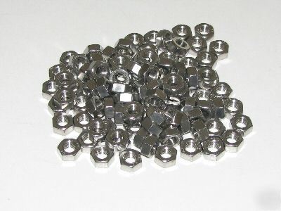 50 stainless steel metric M6 hex nuts 1.0 thread pitch