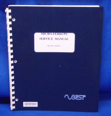 Best mx 1KVA-MD2KVA micro-ferrups service manual