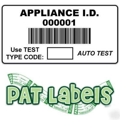 Pat labels - 1000 barcode labels for pat testing