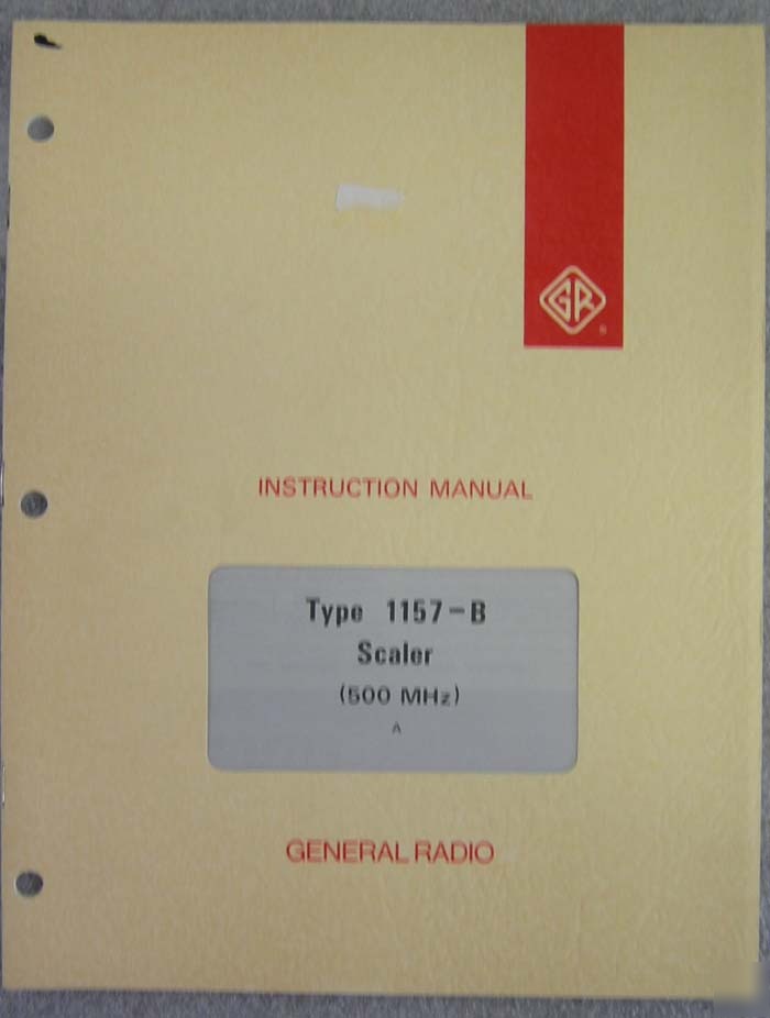 Gr 1157B scaler instruction manual