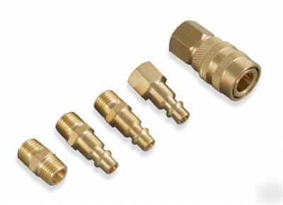New 5PC. brass quick connect coupling set 