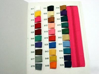 Zipper color & sample card