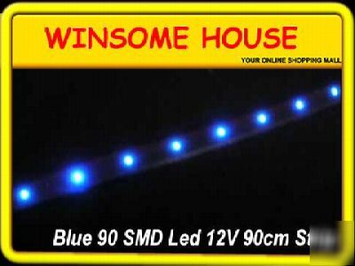 *brightest* 12V blue 90 led flexible car smd led strip