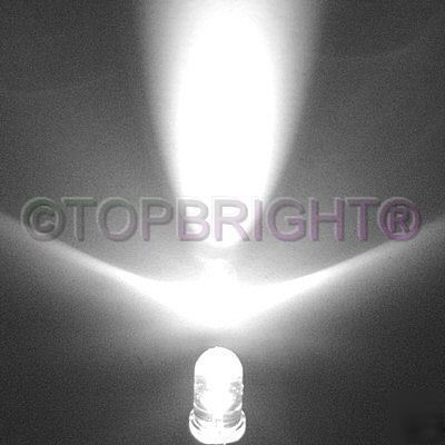 300 pcs ultrabright white led 5MM 55,000MCD free r&s/h