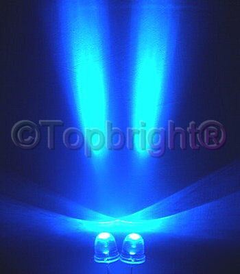 50 pcs mega bright blue led 10MM 40,000 mcd f/r