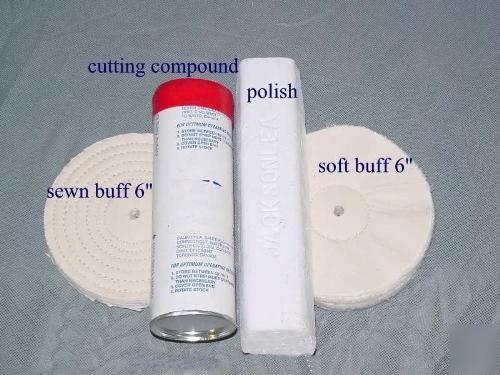 Aluminum buffing kit mag wheel brass stainless polish