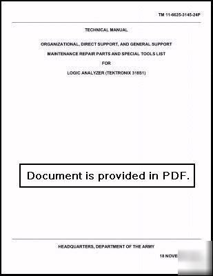 Tek tektronix 318S1 maintenance repair parts manual